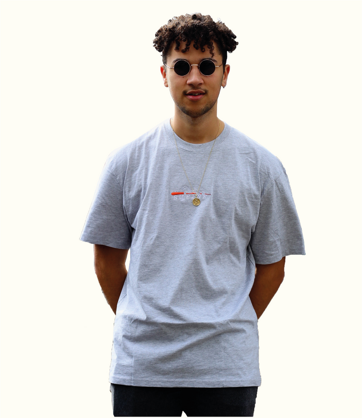 ipanema tee - orange on grey