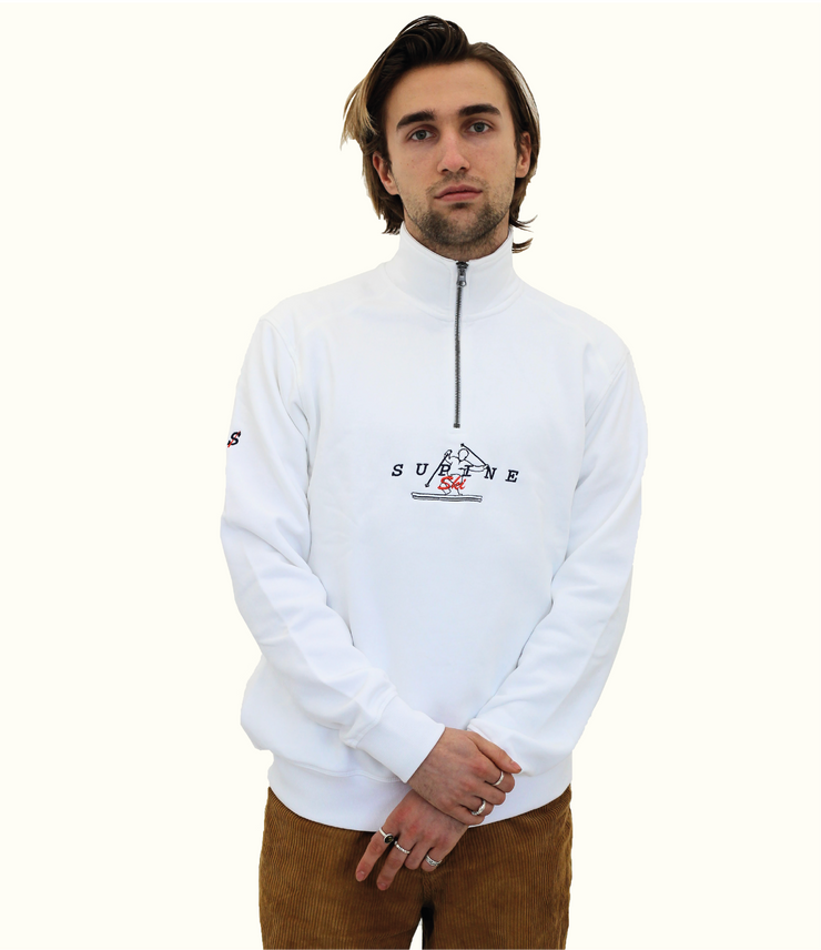 couloir white ski ¼ zip